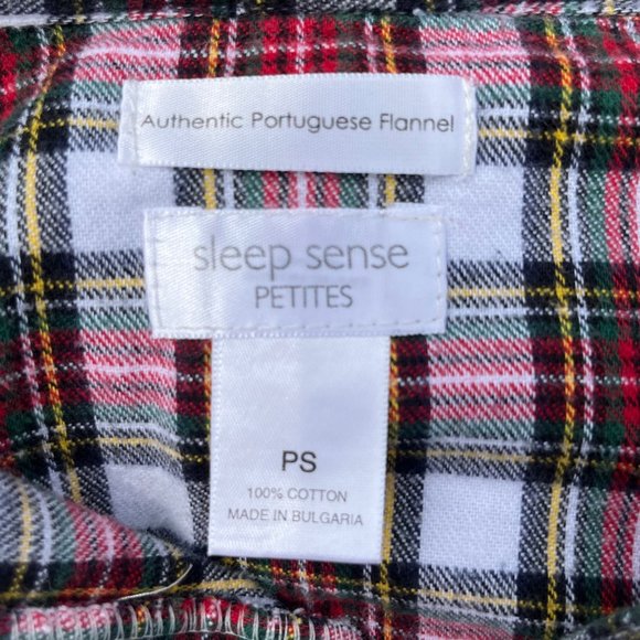 Sleep Sense Plaid Flannel Nightgown Lace Accent Modest Size Small Petite - Picture 4 of 7